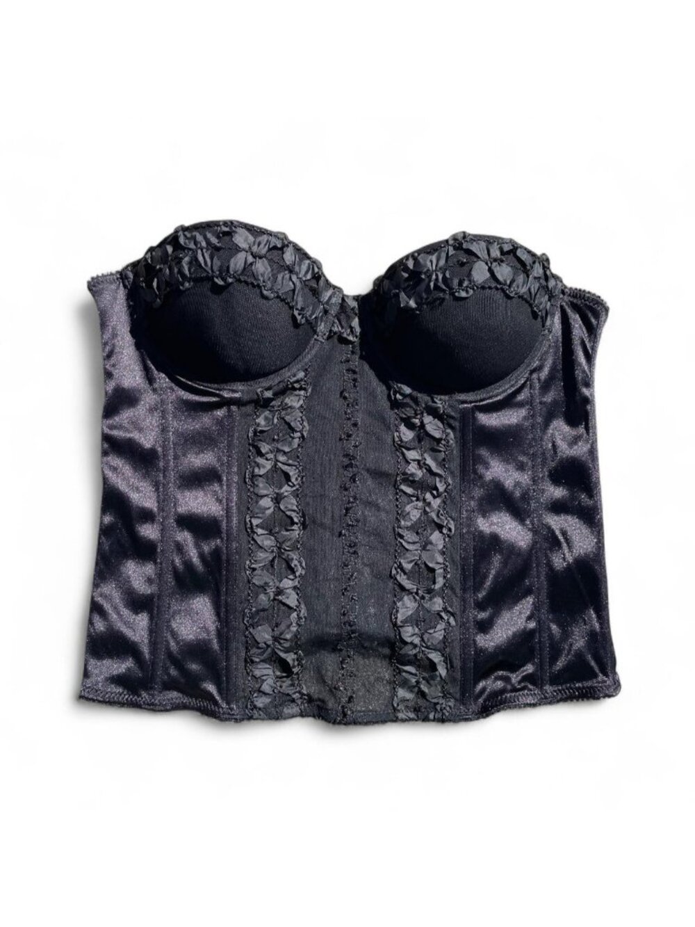 Black strapless corset top